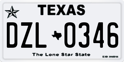 TX license plate DZL0346