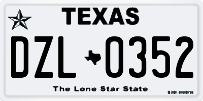 TX license plate DZL0352