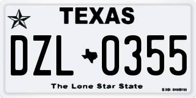 TX license plate DZL0355