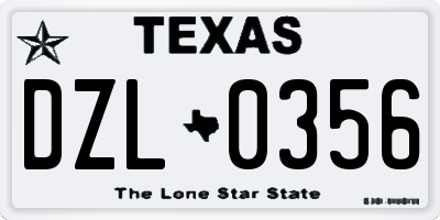 TX license plate DZL0356