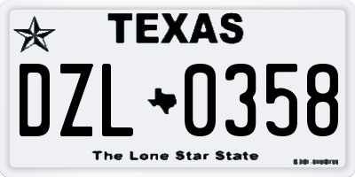 TX license plate DZL0358