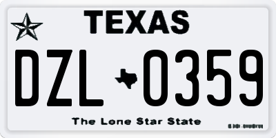 TX license plate DZL0359