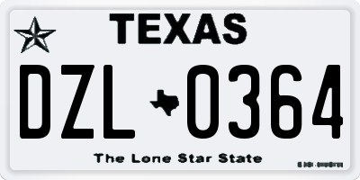 TX license plate DZL0364