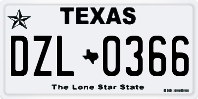 TX license plate DZL0366