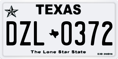 TX license plate DZL0372