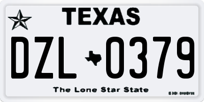 TX license plate DZL0379