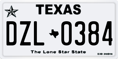 TX license plate DZL0384