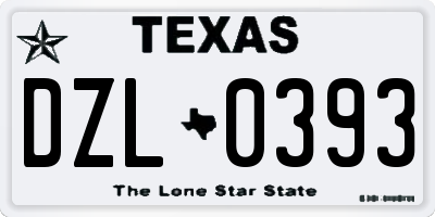 TX license plate DZL0393