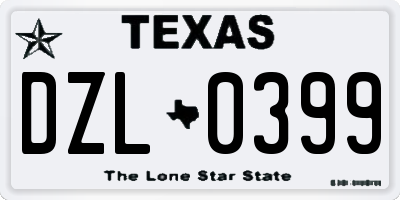 TX license plate DZL0399