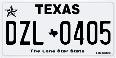 TX license plate DZL0405