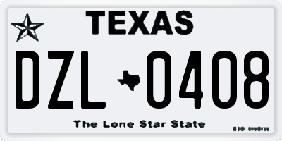 TX license plate DZL0408