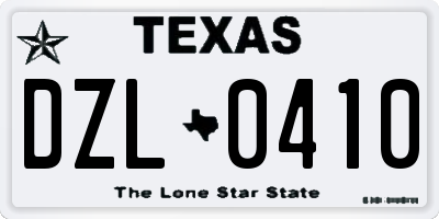 TX license plate DZL0410