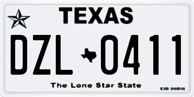 TX license plate DZL0411