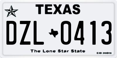 TX license plate DZL0413