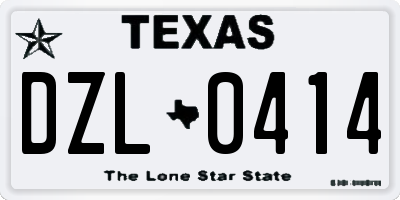 TX license plate DZL0414