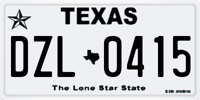 TX license plate DZL0415