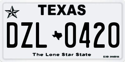 TX license plate DZL0420