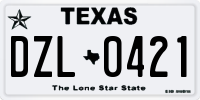 TX license plate DZL0421