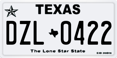 TX license plate DZL0422