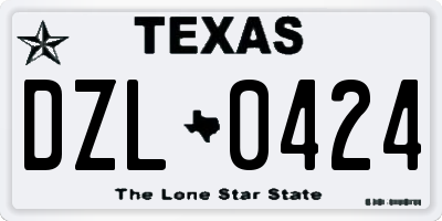 TX license plate DZL0424