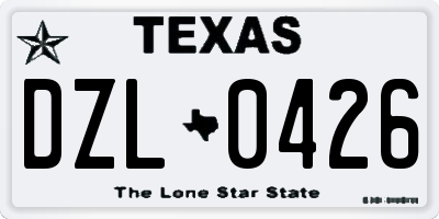 TX license plate DZL0426