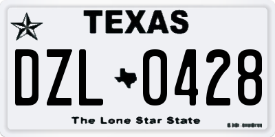 TX license plate DZL0428
