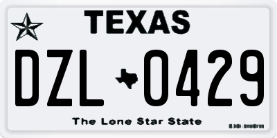 TX license plate DZL0429