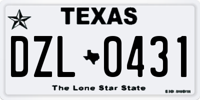 TX license plate DZL0431
