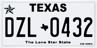 TX license plate DZL0432
