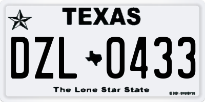 TX license plate DZL0433