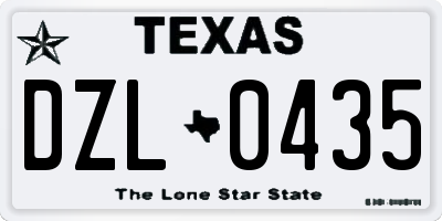 TX license plate DZL0435