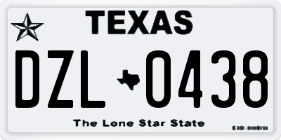 TX license plate DZL0438