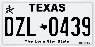 TX license plate DZL0439