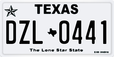 TX license plate DZL0441