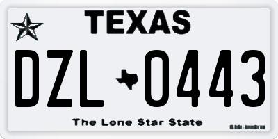TX license plate DZL0443