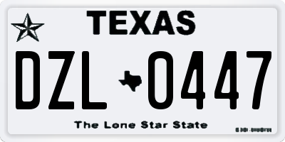 TX license plate DZL0447