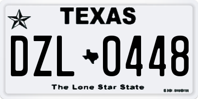 TX license plate DZL0448