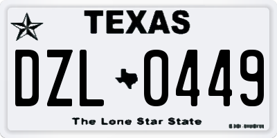 TX license plate DZL0449