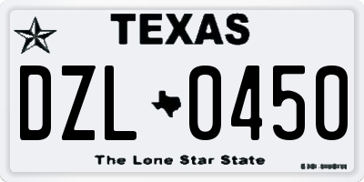 TX license plate DZL0450