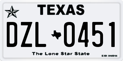 TX license plate DZL0451