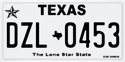 TX license plate DZL0453