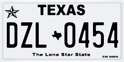 TX license plate DZL0454