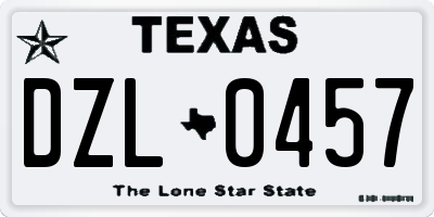 TX license plate DZL0457