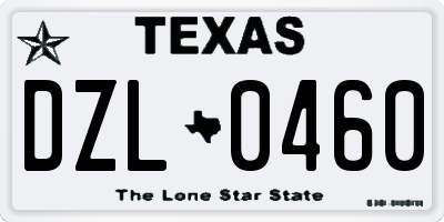 TX license plate DZL0460