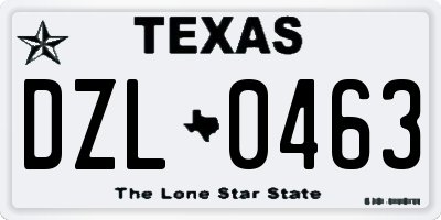 TX license plate DZL0463
