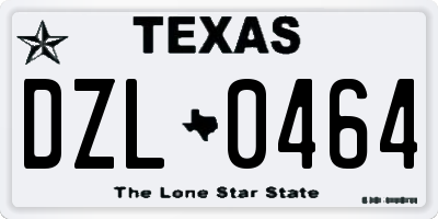 TX license plate DZL0464