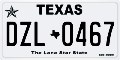 TX license plate DZL0467