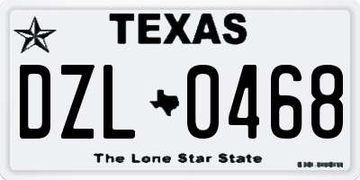 TX license plate DZL0468