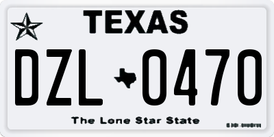 TX license plate DZL0470