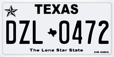 TX license plate DZL0472